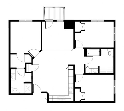 Three Bedroom End Unit Floorplan at Balsam II Apartments in Dayton, MN